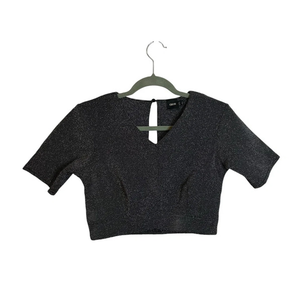 ASOS Cropped Glitter Bustier Style Top - Picture 1 of 5